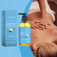 Caramel Vanilla Body Oil Hydrates Hydrating Skin Care Soothing Nourishing Skin Massage Oil