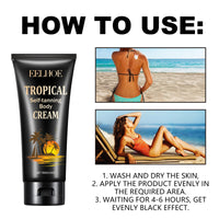 Tropical Self-Tanning Body Cream, Natural Wheatskin Moisturizing And Moisturizing Cream For Tanning And Tanning