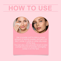 Setting powder with brush， Natural Makeup Light, Delicate Breathable Fit Dry And Wet Dual Use Powder Lasting Makeup