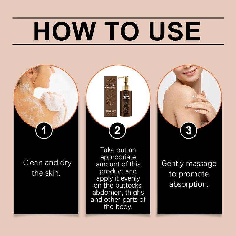 Jaysuing The Moisturizing And Firming Body Oil, Improves Dryness And Roughness. It Is Easily Absorbed During Massage, Making The Skin Smooth And Radiant
