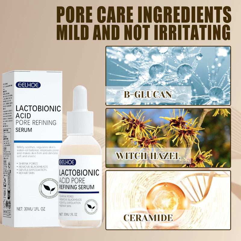 EELHOE Lactosyl Acid Pore Narrowing Essence Skin Elastic Delicate Cleansing Blackhead Skin Care Essence