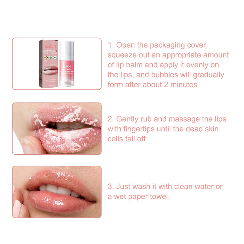 Exfoliates Dead Skin Bubble Lip Mask, Lightening Lip Lines Softening Horny Skin Moisturizing And Preventing Dry Cracking Lip Mask