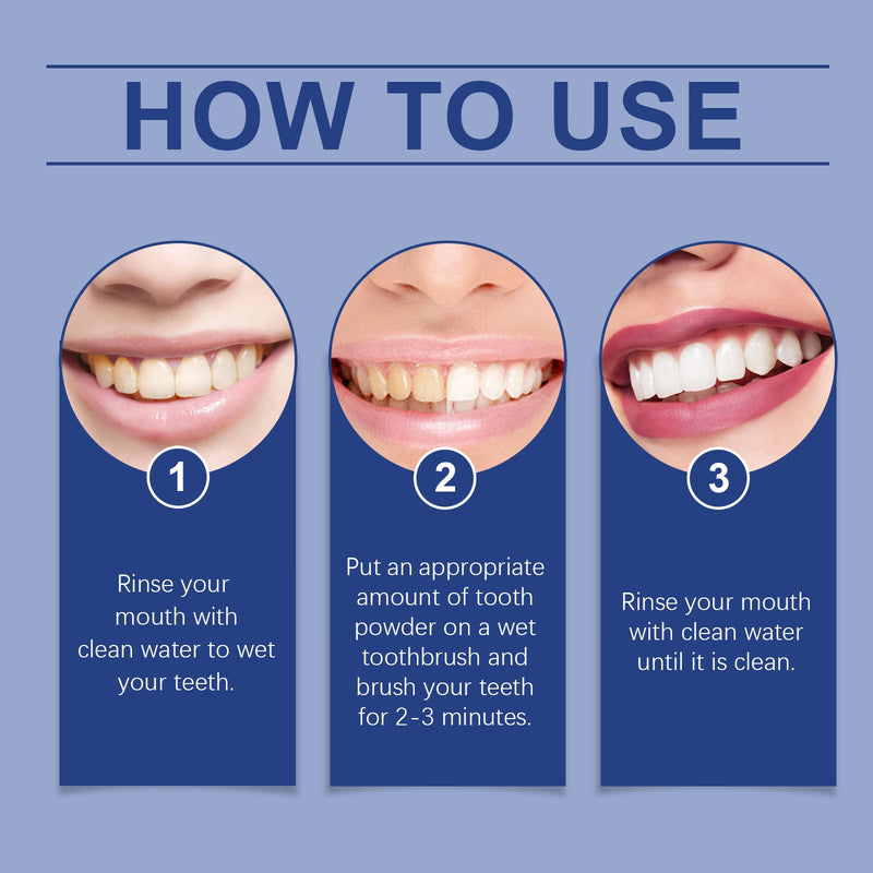 EELHOE Dental Powder Care Gums Fresh Breath Daily Gentle Cleaning Teeth Stains Yellow Powder