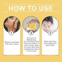 EELHOE Lemon Turmeric Acid Soap, Gently Cleanses, Moisturizes And Brightening Skin Square Cleanser