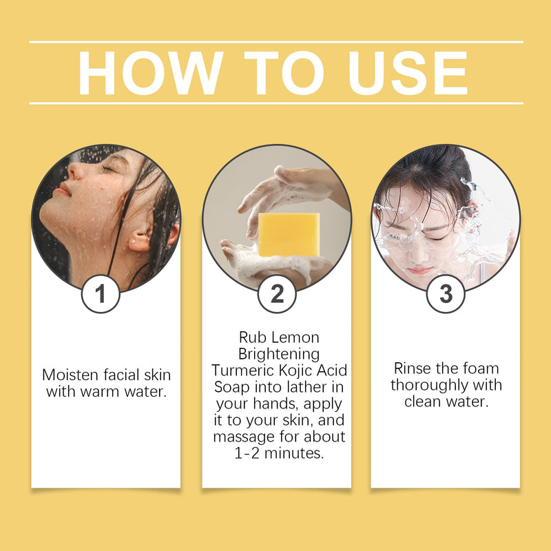 EELHOE Lemon Turmeric Acid Soap, Gently Cleanses, Moisturizes And Brightening Skin Square Cleanser