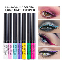 HANDAIYAN FDA Approved Color Matte Eyeliner Liquid Imitation Water 12-Pack