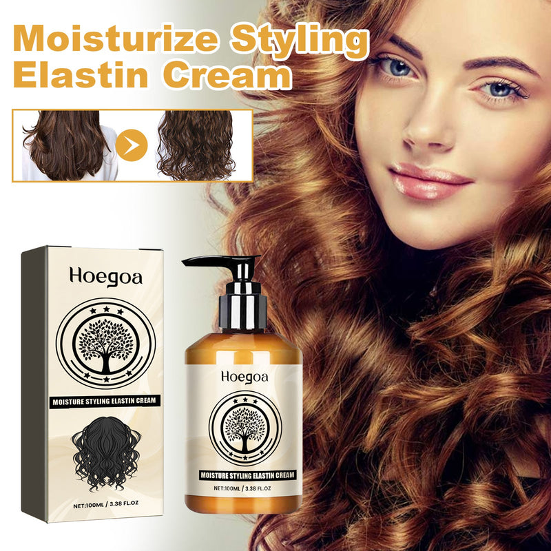 Hoegoa Moisturizing Styling Elastin Cream - Curls Volumizing Natural Shine Care