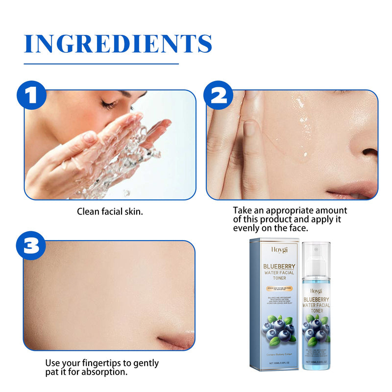 HOYGI Blueberry Facial, Care Facial Skin Deep Cleansing Anti-Wrinkle Skin Care Essence Beauty Brightening Cream