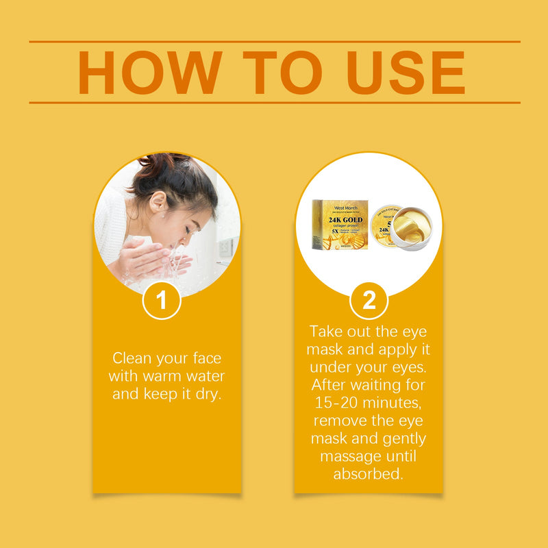 West&Month 24k Gold Eye Mask For Nourishing And Fading Fine Lines, Firming And Hydrating Eye Mask