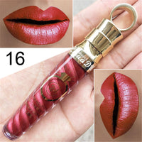 20 Colors Lipstick Waterproof Long Lasting Matte+Shimmer Mental Beauty Lip Gloss Nude Glitter  Lip Gloss Beauty Red Lip Tint New