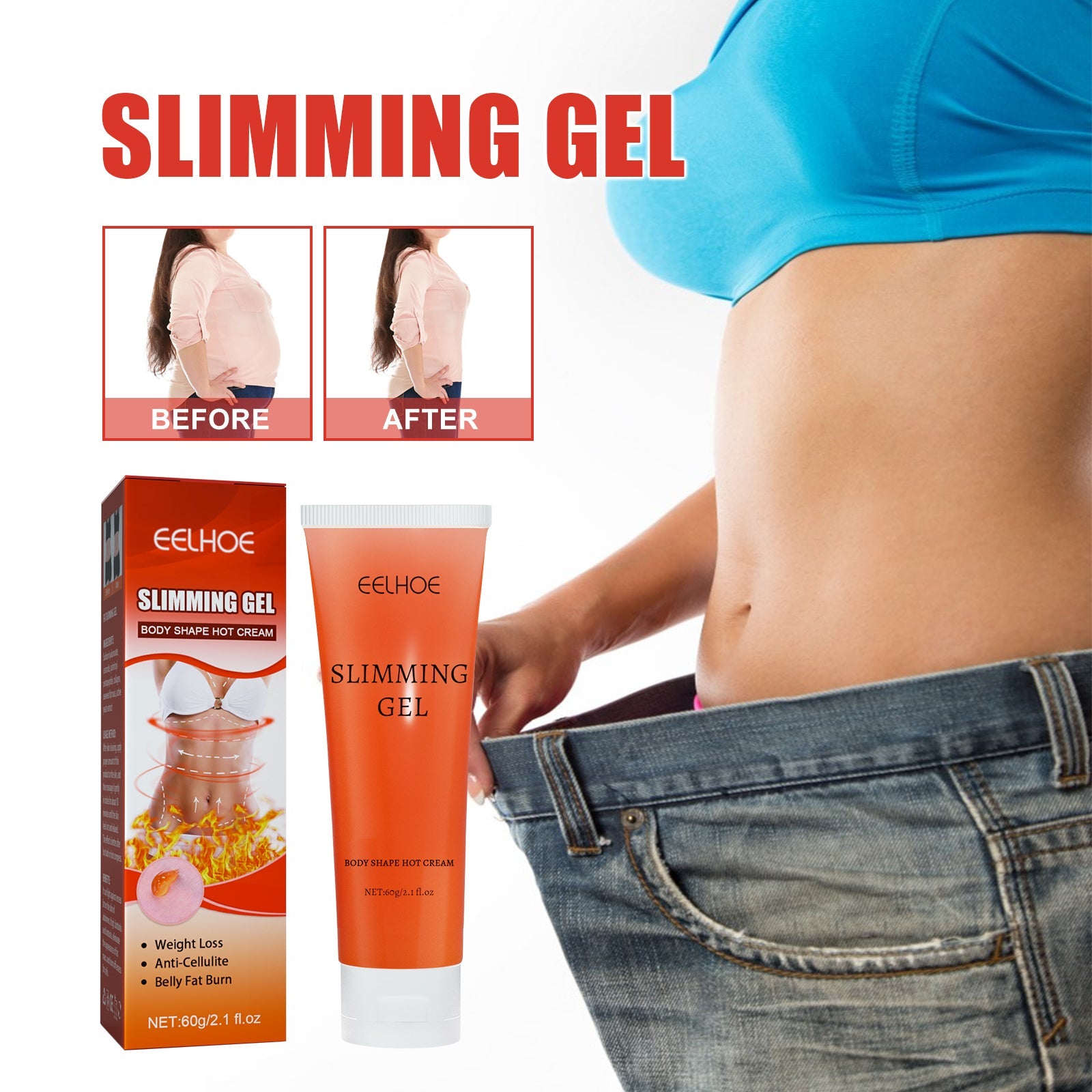 Slimming Gel, Sweat Slimming Moisturizes And Tightens Skin To Show Body Curves Body Shaping Gel