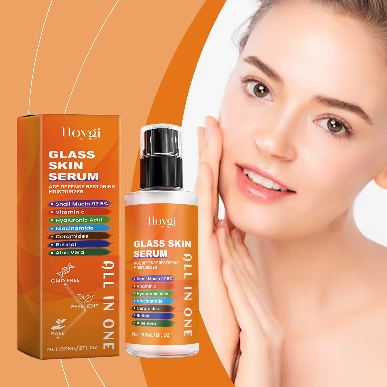 Hoygi Snail Facial Essence Gentle Hydrating Moisturizing Facial Skin Nourishing Care Essence