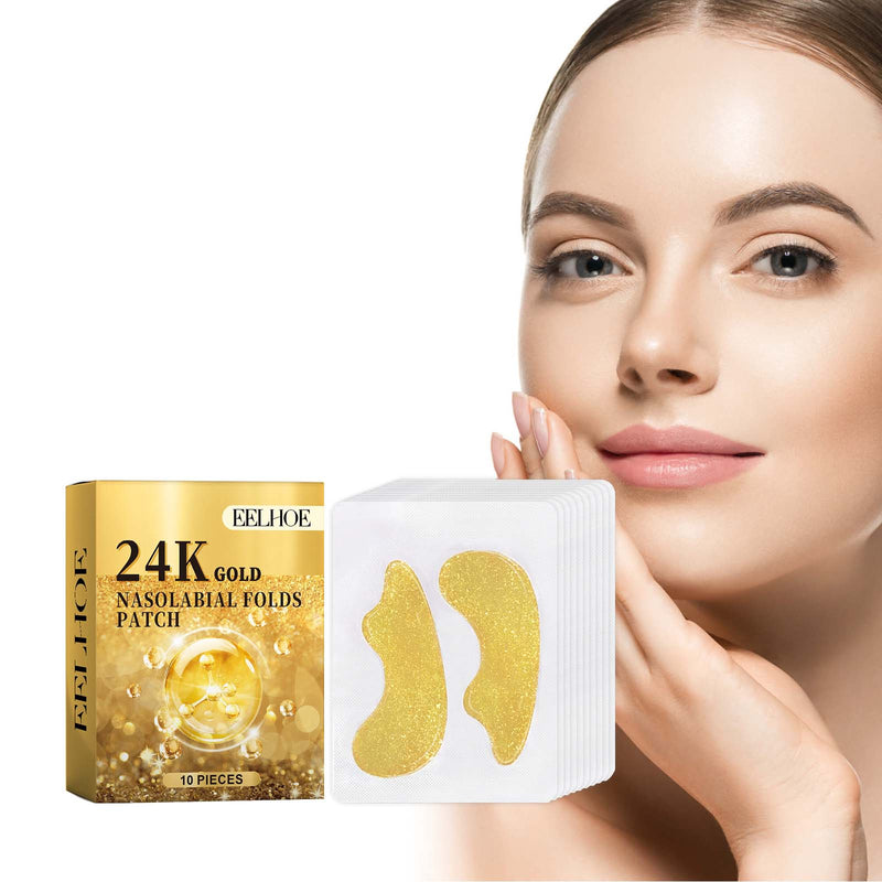 24k Gold Nasolabial Folds Patch, Gently Reduces Fine Lines And Nourishes Facial Firmness And Smoothness