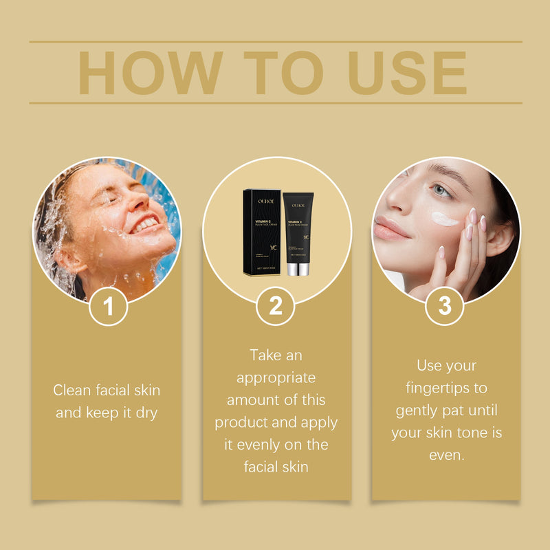 OUHOE  Nicotinamide Vitamin C Moisturizing Cream, Brightening Skin Natural Concealer Refreshing Moisturizing Cream