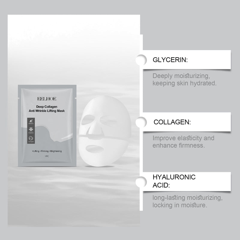 EELHOE Collagen Mask (Bag) Hydrating, Rejuvenating, Firming, Brightening, Moisturizing, Nourishing And Gentle Care Mask