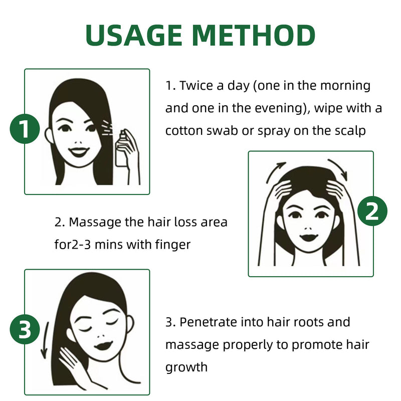 OUHOE Ginseng Hair Growth Liquid, Ginseng Essence Moisturizes Hair, Hair Prevents Loss And Care Hair Growth Spray