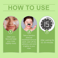 Bamboo Charcoal Blackhead Patch, Delicate Skin Care Gently Clean Acne Strawberry Nose Narrow Pores Nose Cleaning Patch
