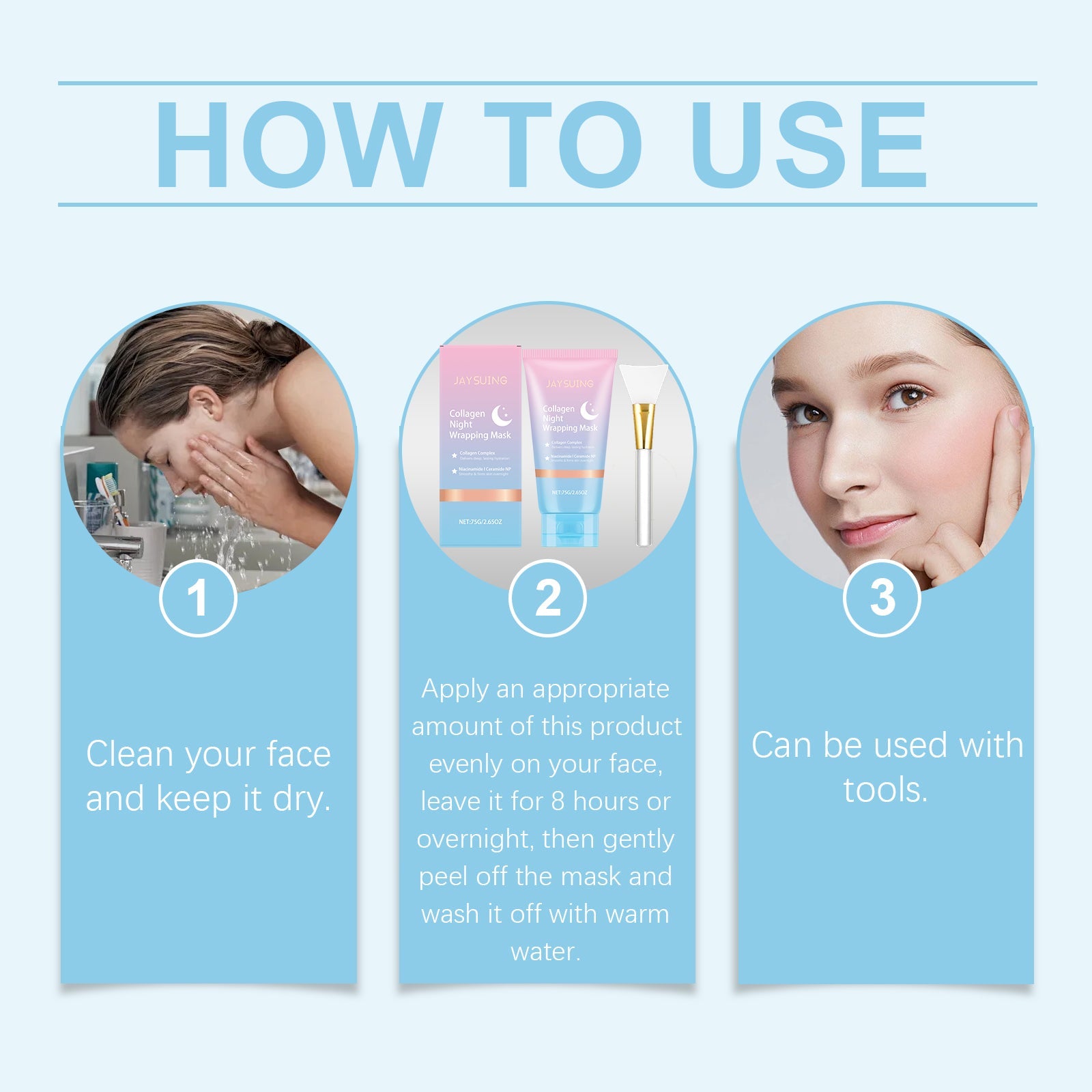 Jaysuing Collagen Night Peel-Off Mask, Cleanses Keratin, Moisturizes, Controls Oil And Nourishes The Skin. Peel-Off Mask