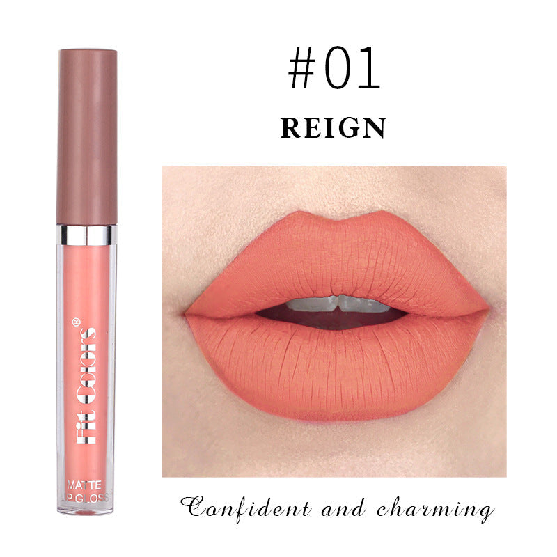 Fit Colors Matte Non Stick Cup Lip Gloss Fog Face Velvet Thin Tube Liquid Lipstick