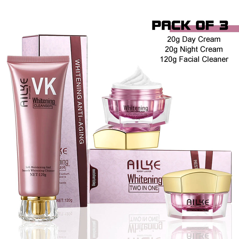 Lightening Anti-Wrinkle Face Cream, with Collagen, Hyaluronic Acid, Whitening Skin Care Women Facial Moisturizer Set
