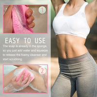 Aromatherapy Body Sponge, Firming Skin Belly Calf Arm Toning Body Cleansing Bath Sponge