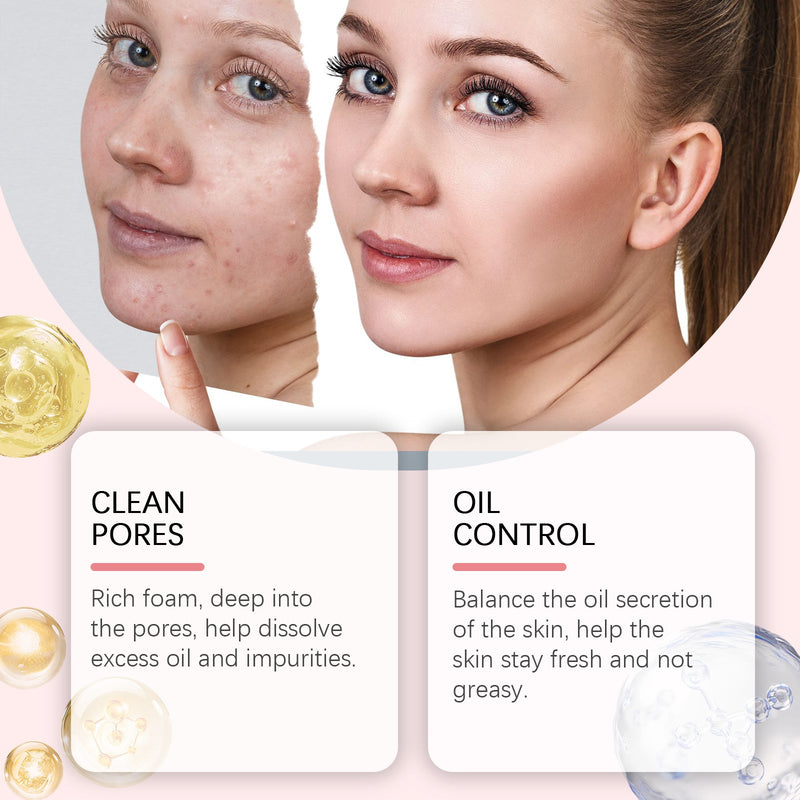 Salicylic Acid Foam Cleanser Gentle Moisturizing Oil Control Facial Skin Cleansing Delicate Pore Cleanser