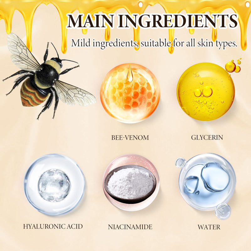 Bee-Venom Face Lotion, Fade Fine Neck Lines Around The Eyes Moist Firming Skin Filling Water Anti Aging