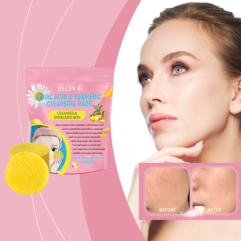 EELHOE Turmeric Acid Cleansing Pads - Lightens Acne, Brightens Pores