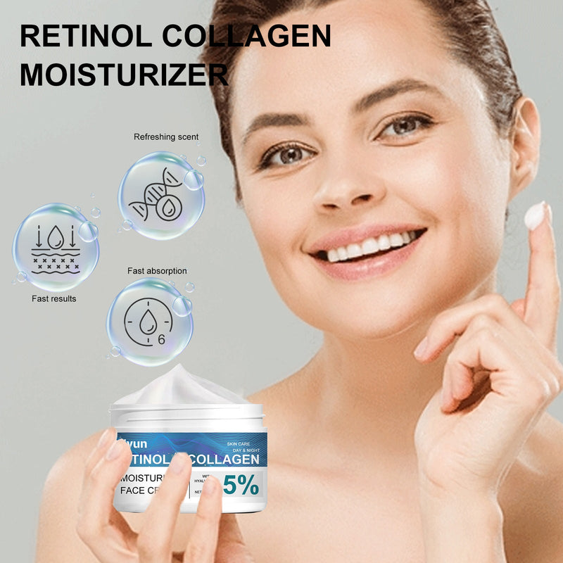 Retinol Collagen Moisturizer Face Cream, Deep Moisturizing Long Lasting Hydrating Firming Moisturizing Whitening Skin Care Cream