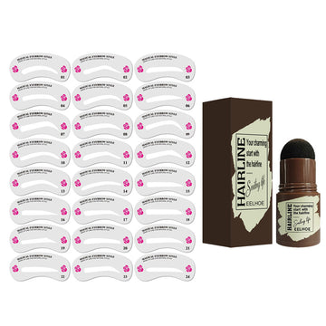 EELHOE Hairline Eyebrow Marks (Grayish Black With Eyebrow Card) Eyebrow Cake For Hairline Eyebrow Marks, Natural And Lazy Eyebrows, Quick Makeup For Eyebrow Marks