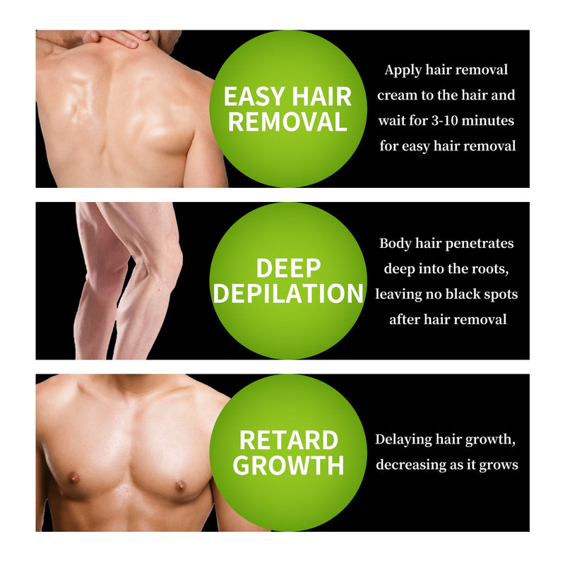 Men's Body Hair Removal Cream Underarm Arm Leg Gentle Non-Irritating Moisturizing Clean Hair Removal