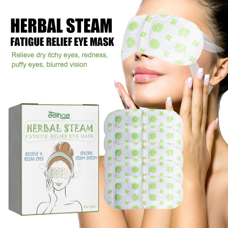 EELHOE Herbal Steam Fatigue Relief Eye Mask, Relieve Eye Strain And Eye Discomfort Herbal Essence Hot Compress Eye Mask