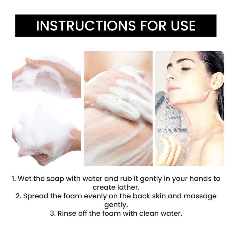 Carbon Clay Back Soap Whitening Body Cleansing Skin Lightening Dark Spots Acne Mark Exfoliating Moisturizing Brightening Soap
