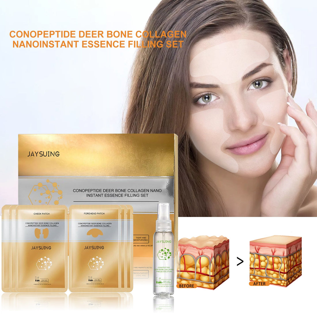 JAYSUING Snail Peptide Collagen Essence Set - Anti-Aging Firming & Fine Line Treatment