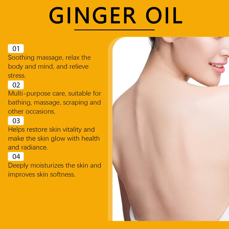 Ginger Massage Essential Oil, Ginger Care Essence Oil Body Massage Daily Care Firming Skin
