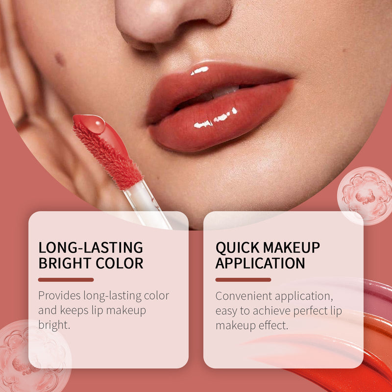 Lip Glaze Lip Moisturizing Color Bright Color Lasting Non-Fading Non-Stick Cup Portable Moisturizing Lip Glaze