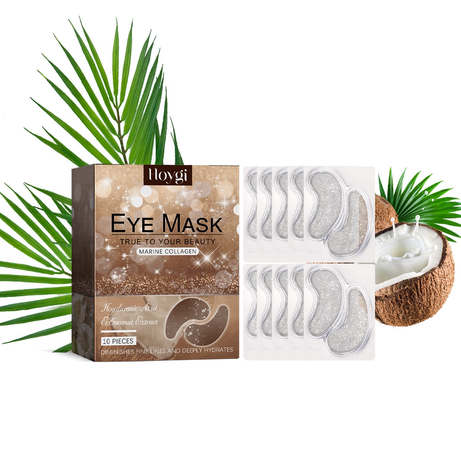 Coconut Eye Gel Patch Reduces Fine Lines Under Eyes, Dark Circles Under Eyes, Firming Eyes, Anti-Wrinkle Moisturizing Eye Patch