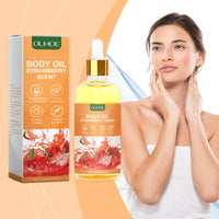 Strawberry Moisturizing Oil, Moisturizing Elastic Firming, Smoothing Fine Lines And Nourishing Skin Body Massage Oil