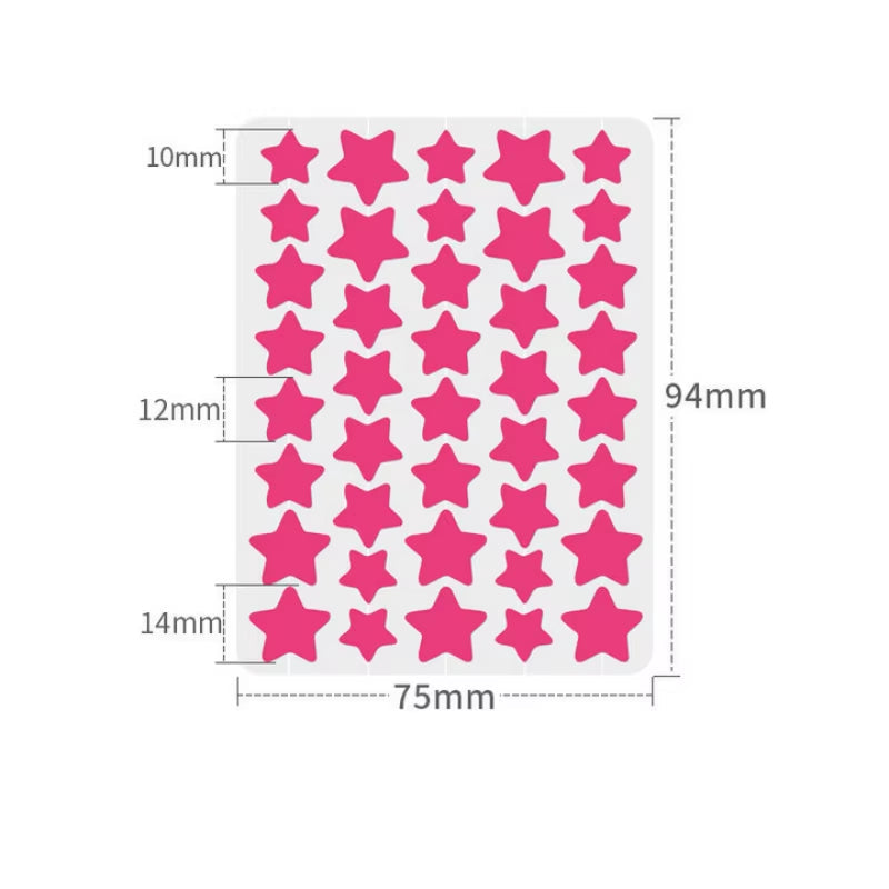 Ys00141--40Pcs Colorful PE Pimple Patches Cute Star Shaped Pimple Cover Sticker Invisible Pimple Cover Removal Pimple Patch