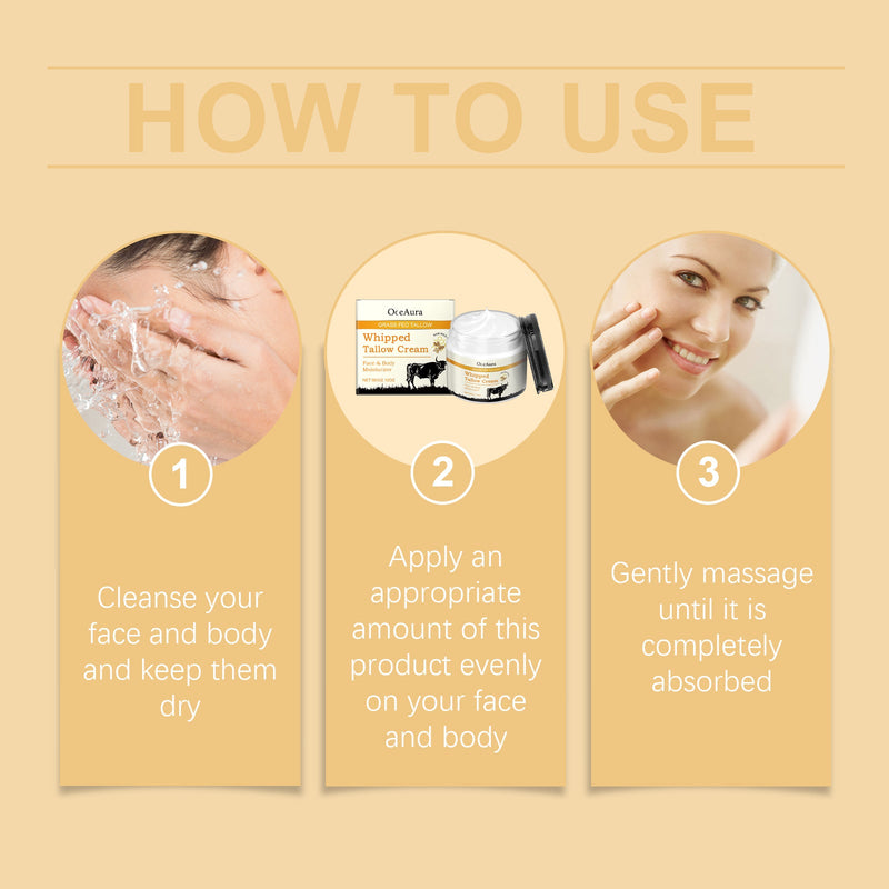OceAura Tallow Honey Moisturizer, Hydrates And Moisturizes Smooth Skin And Facial Dry Care Nourishing Cream