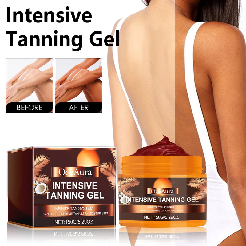 OceAura Intensive Tanning Gel - Sun-Free Wheat-Color Moisturizing Body Care