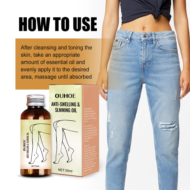 OUHOE Body Slimming Oil, Relieves Leg Swelling Shapes And Tightens Body Muscle Slimming Essence Oil