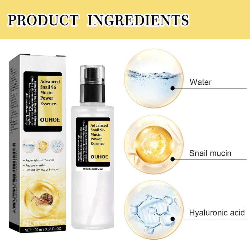 Snail 96 Collagen Power Essence, Repair Skin Barrier Moisturizing And Fading Dark Spots Snail Essence