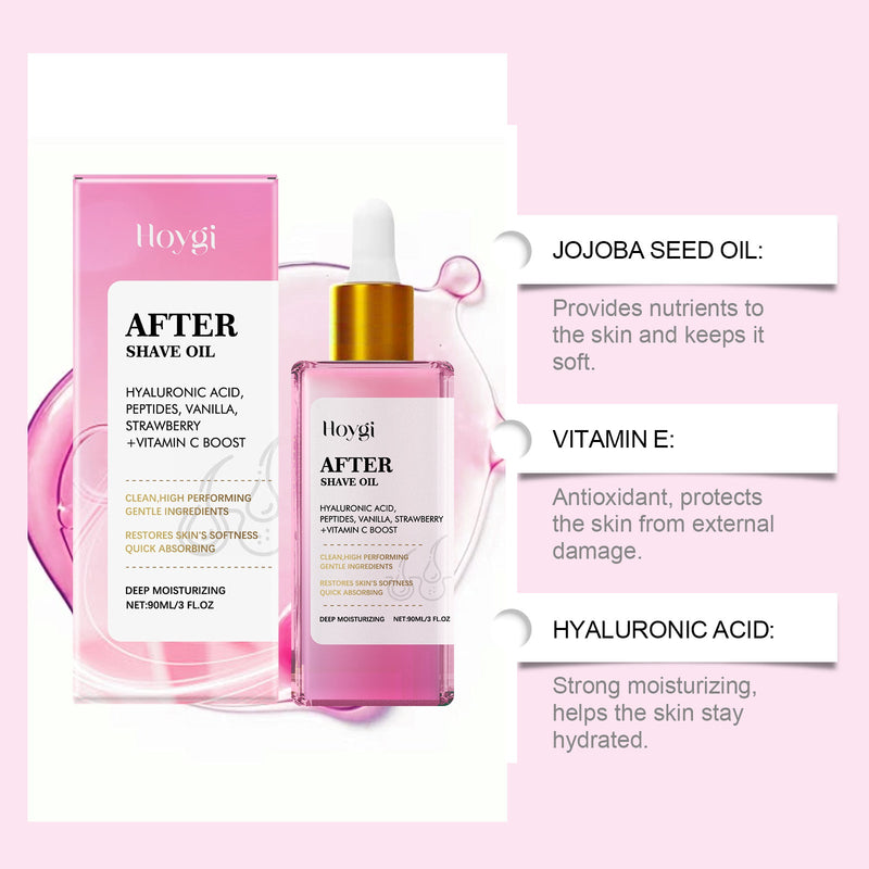 HOYGI Strawberry Scented Hair and After-Shave Care Essential Oil, Moisturizing and Nourishing for Smooth Skin Daily Care Oil