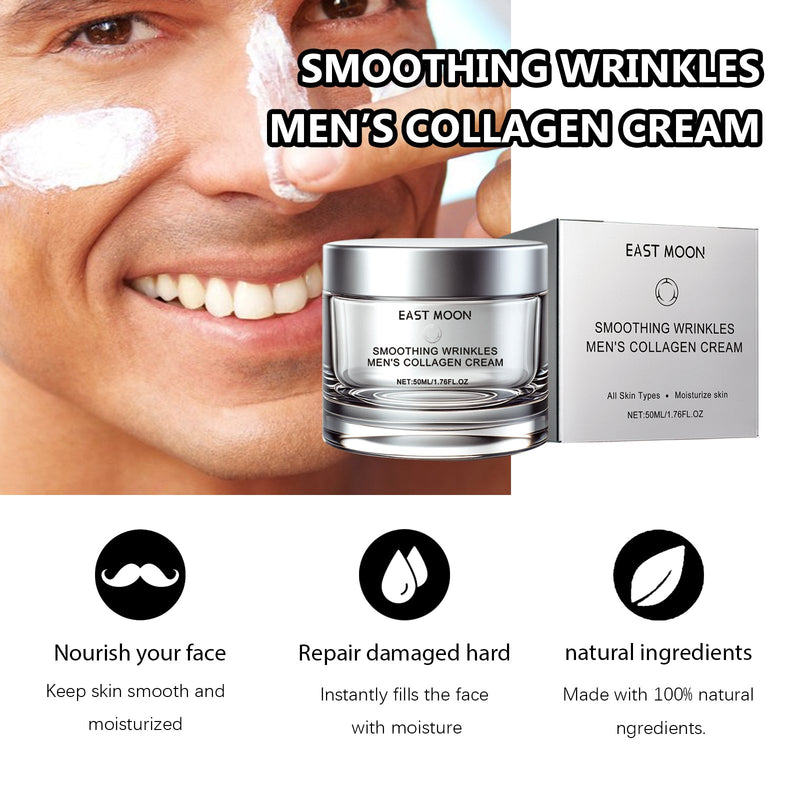 For Men Collagen Cream, Lighten Fine Lines Moisturizing Firming Skin Whitening Brightening Cream