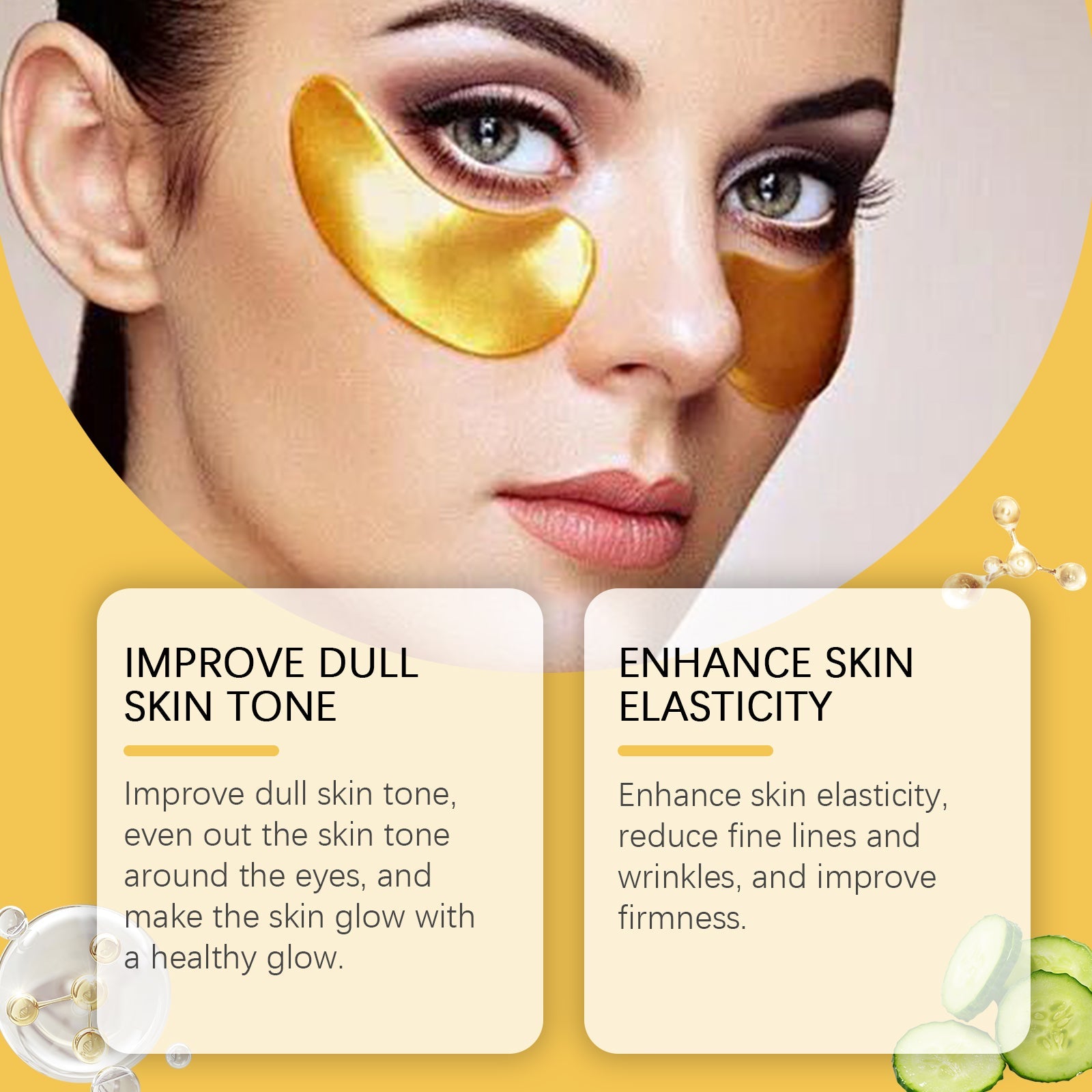 West&Month 24k Gold Eye Mask For Nourishing And Fading Fine Lines, Firming And Hydrating Eye Mask
