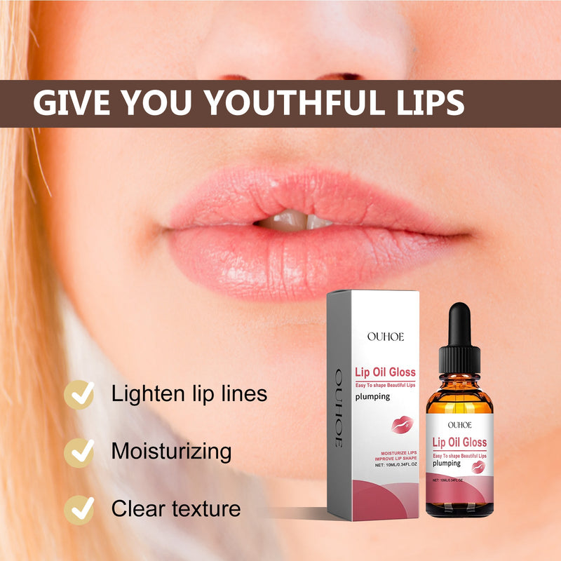 Lip Oil Gloss, Moisturizing And Hydrating Lip Care Lighten Lip Lines Hydrating And Anti-Cracking Essential Oil
