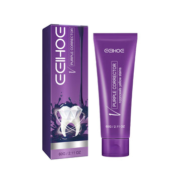 EELHOE Purple Corrector, Deep Clean Bad Breath Dirt Care Gingival Whitening Tooth Care Toothpaste