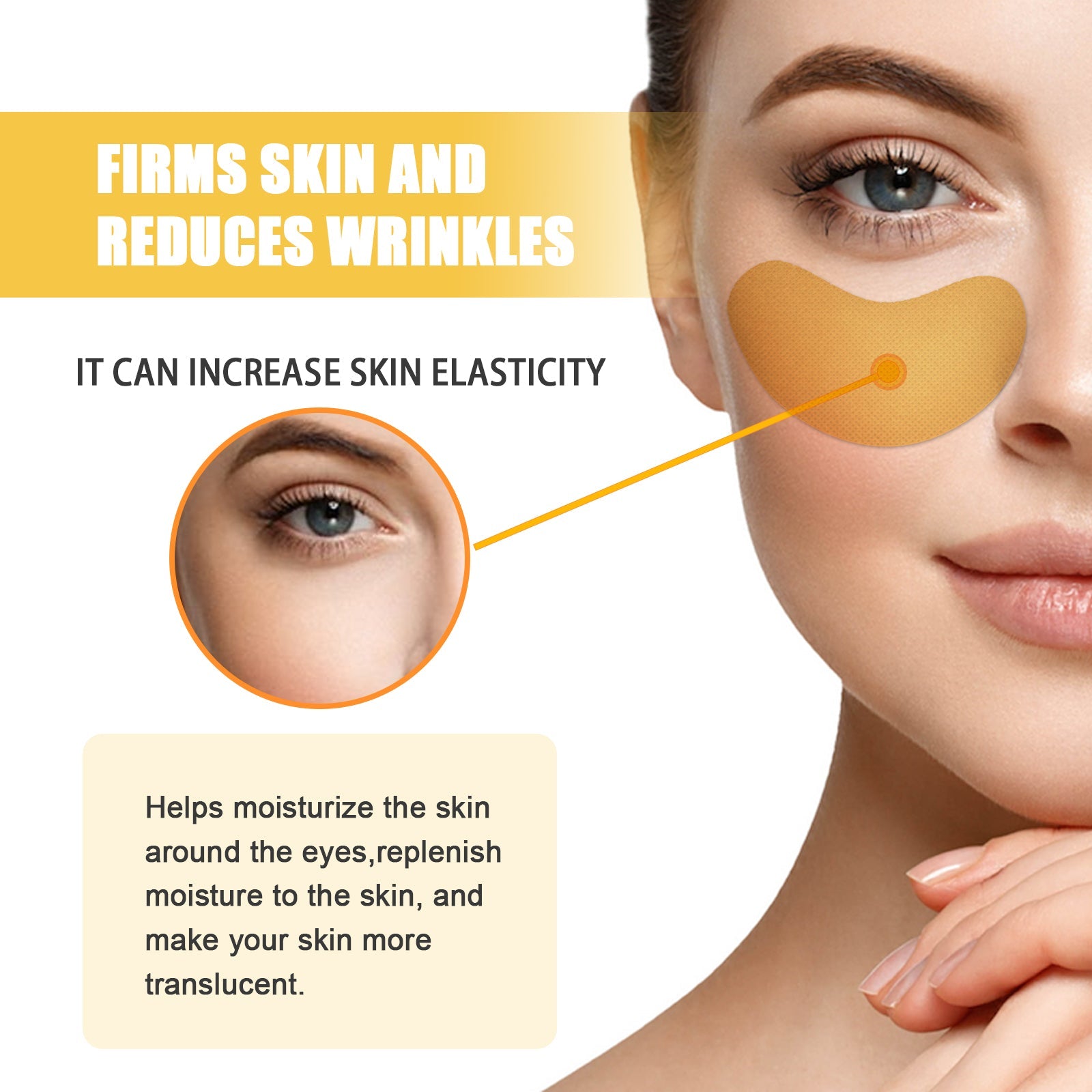 Collagen Eye Patches, Fade Fine Line Eye Line Moisturizing Anti-Wrinkle Firming Lift Eye Patch