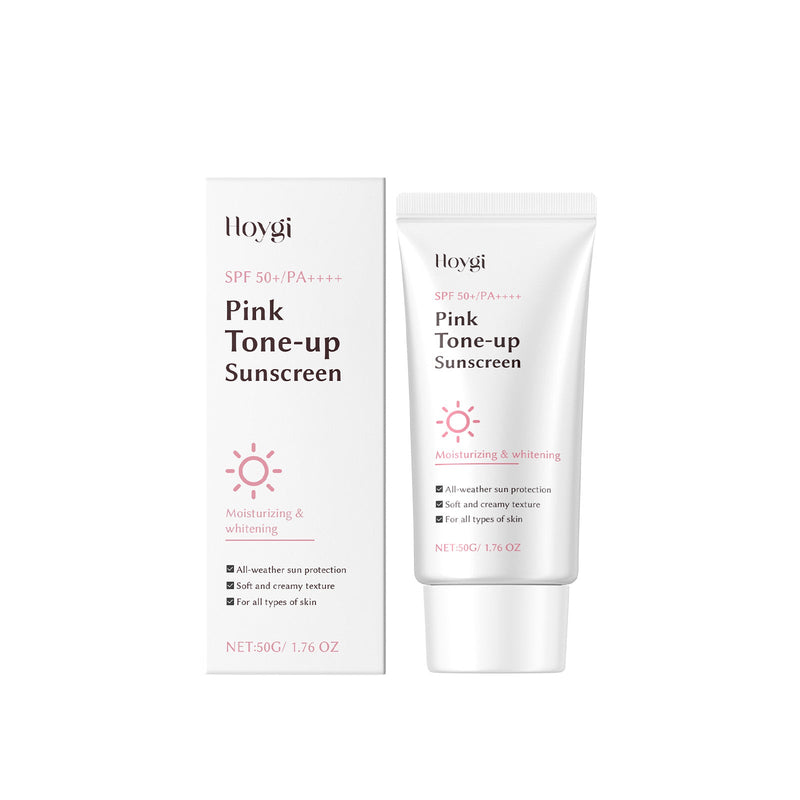Hoygi Pink Brightening Protective Cream, Moisturizes With A Refreshing Texture Summer Outdoor Gentle Isolation Daily Protective Cream